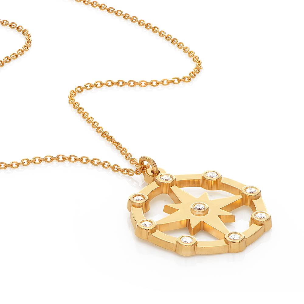 Collar Brillante Estrella del Norte con Diamantes en Vermeil de Oro-2 Collar Brillante Estrella del Norte con Diamantes en Vermeil de Oro-2 foto de producto