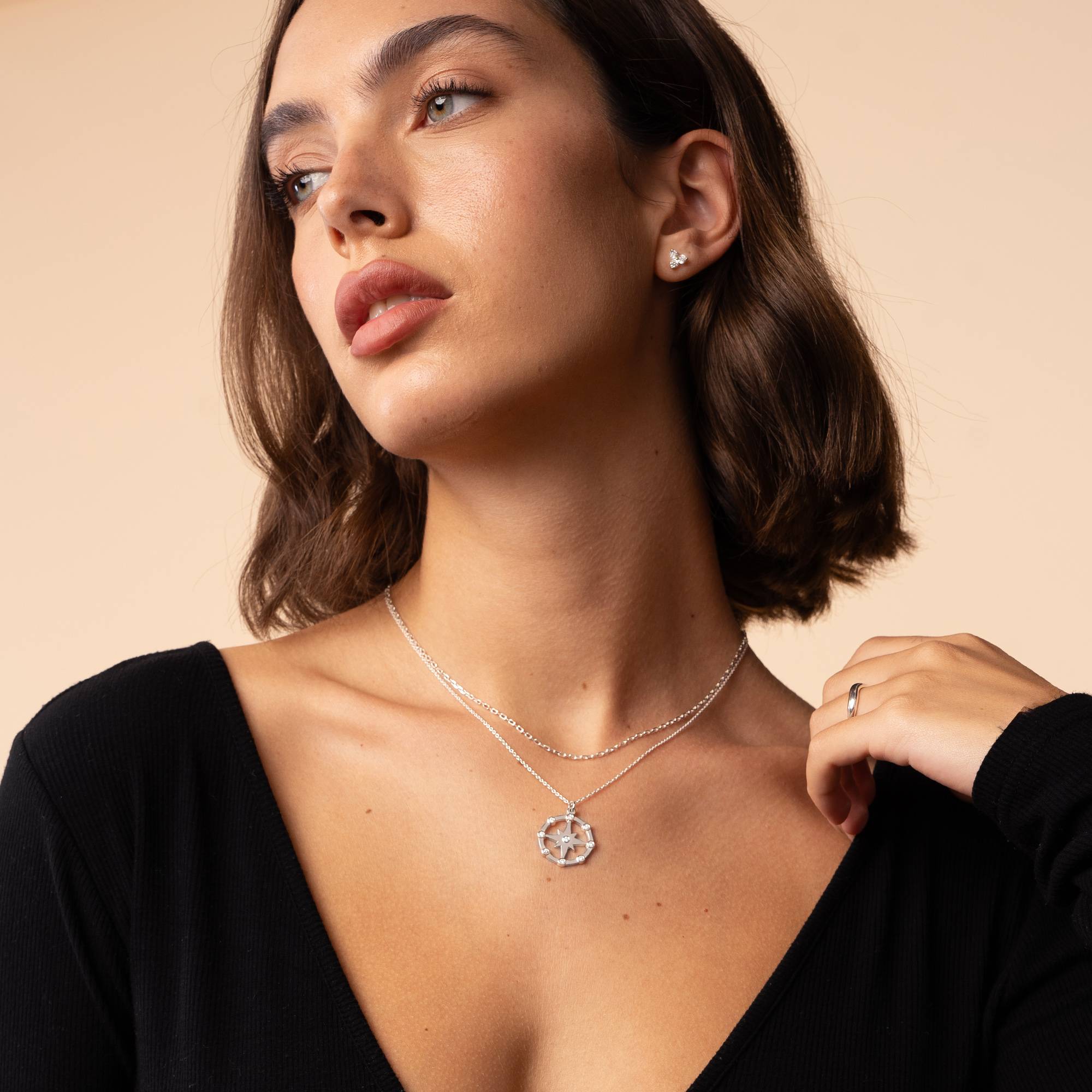 Collar Brillante Estrella del Norte con Diamantes en Plata Esterlina-5 foto de producto