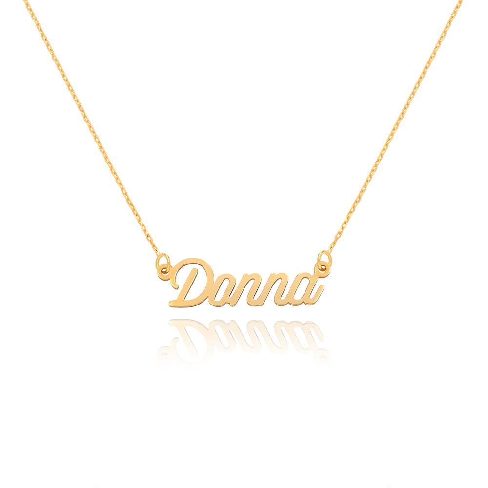 Collar con Nombre Twirl Script en Oro Sólido 14K-2 foto de producto
