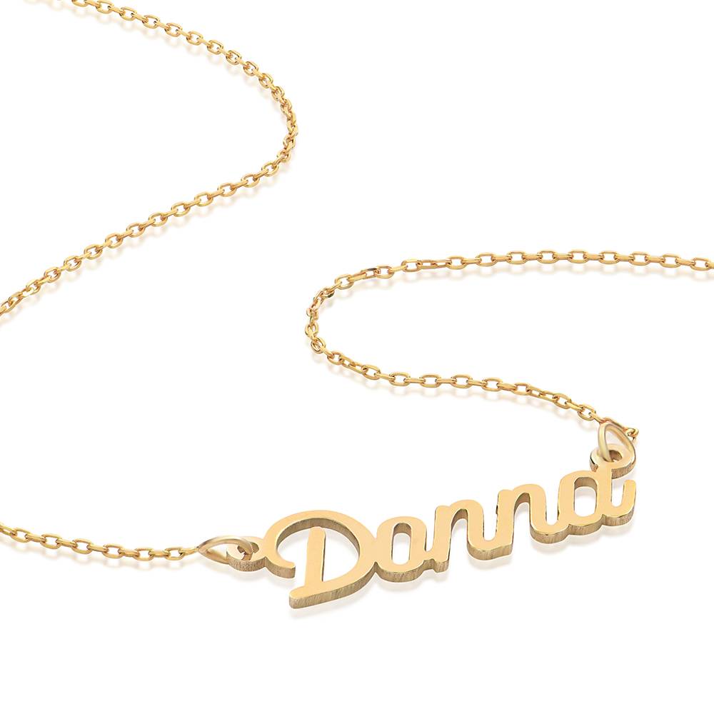 Collar con Nombre Twirl Script en Oro Sólido 14K-1 foto de producto