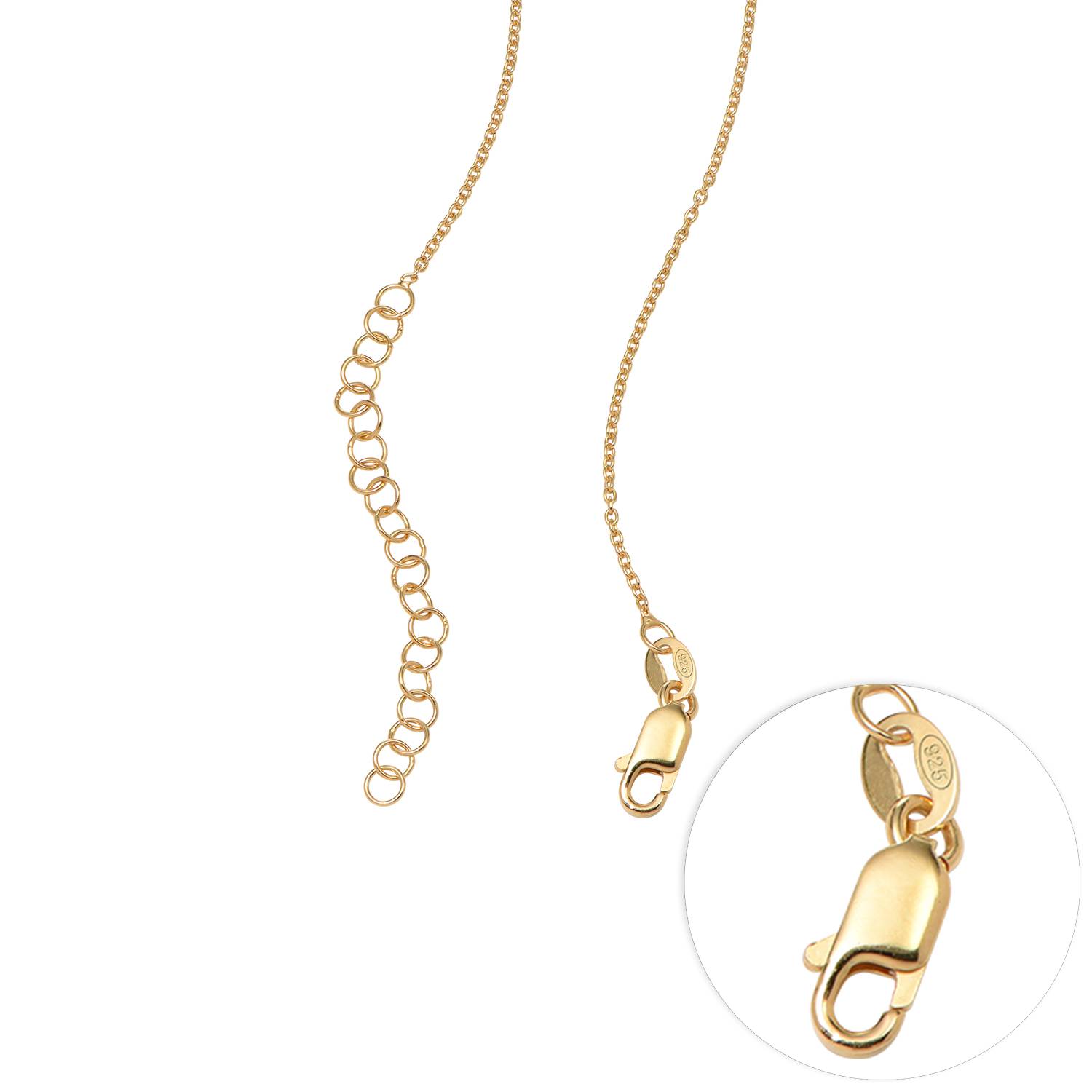 Collar con Nombre Twirl Script con Diamante en Forma de Corazón en Baño de Oro-4 foto de producto