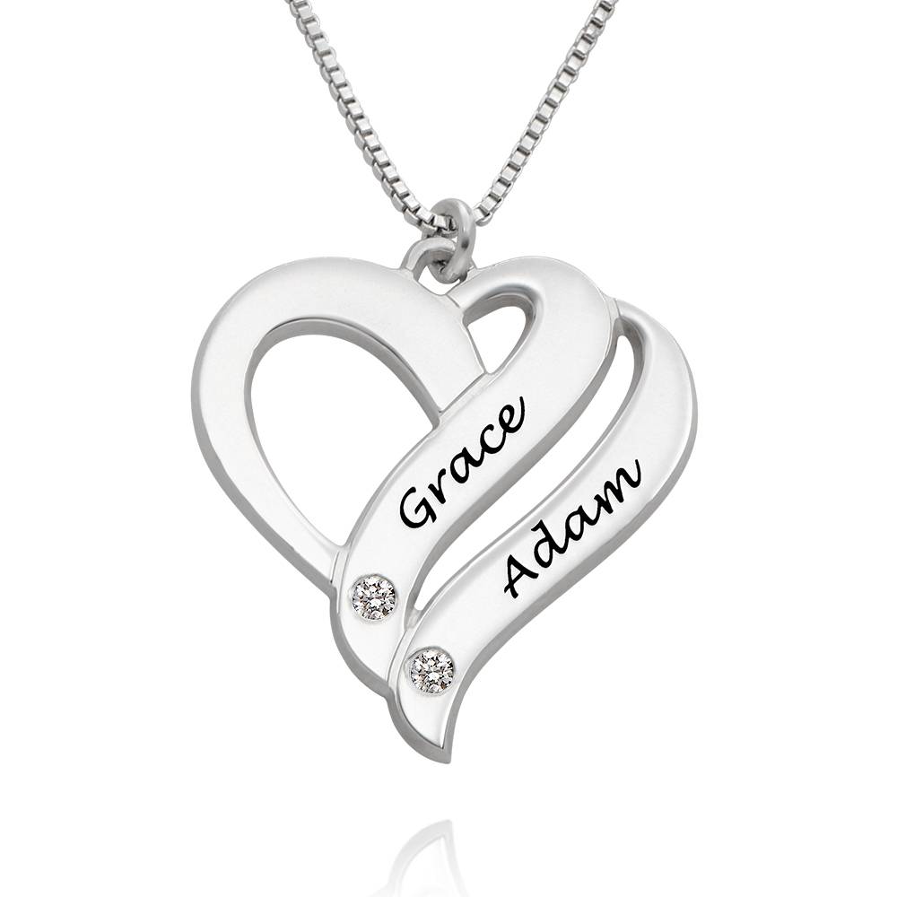 Collar Dos Corazones Por Siempre Uno con Diamantes en Plata-1 Collar Dos Corazones Por Siempre Uno con Diamantes en Plata-1 foto de producto