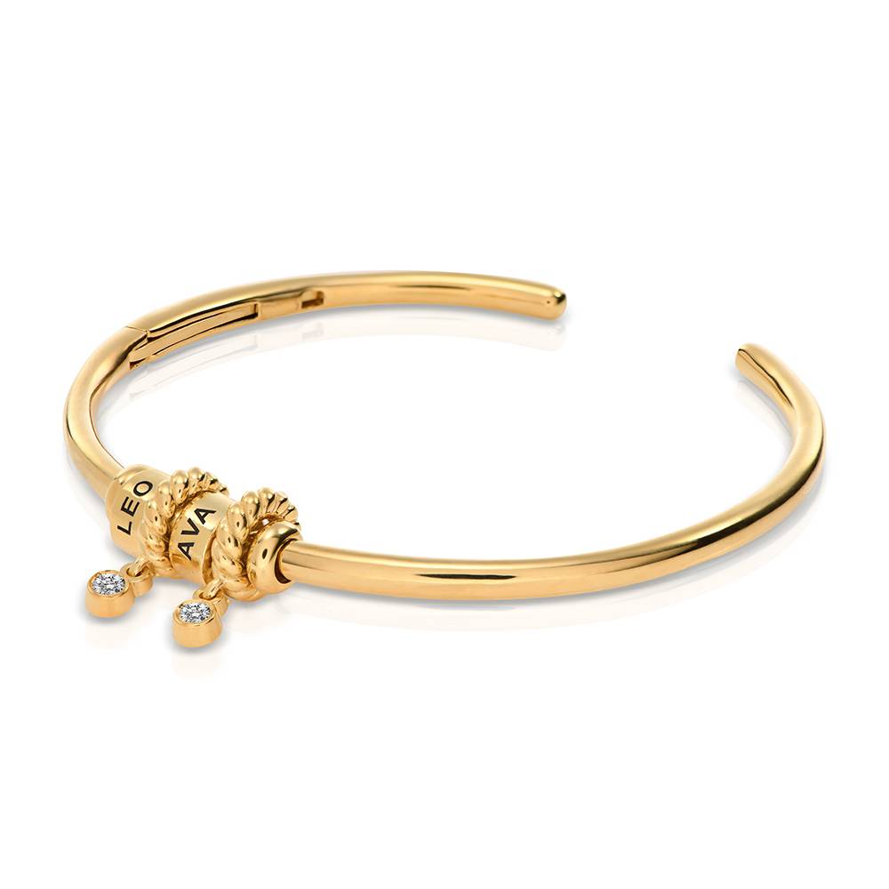 Brazalete Valaya con Cuentas y Diamantes en Vermeil de Oro-2 foto de producto