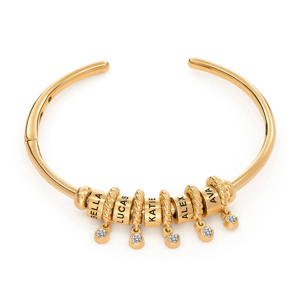 Brazalete Valaya con Cuentas y Diamantes en Vermeil de Oro-3 foto de producto