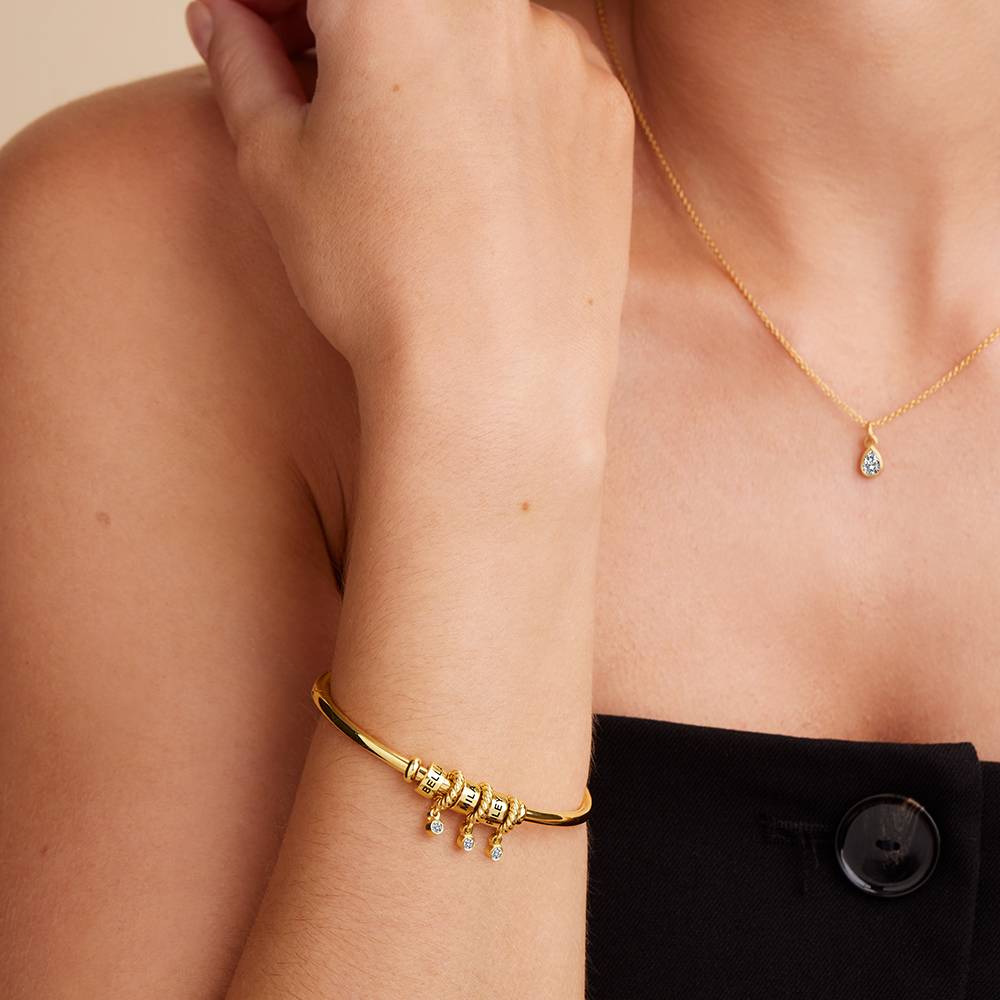 Brazalete Valaya con Cuentas y Diamantes en Vermeil de Oro-5 foto de producto