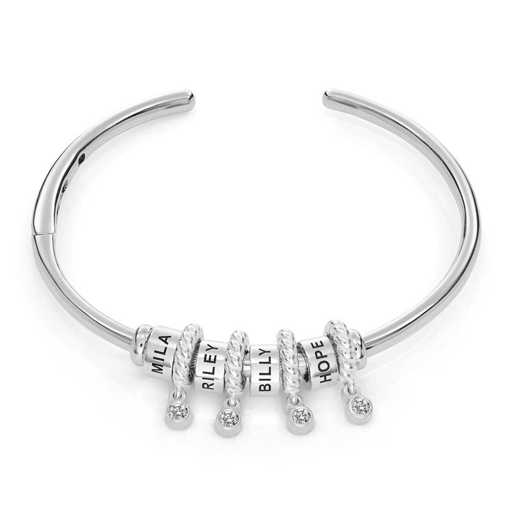 Brazalete Valaya con Cuentas y Diamantes en Plata Esterlina-2 Brazalete Valaya con Cuentas y Diamantes en Plata Esterlina-2 foto de producto