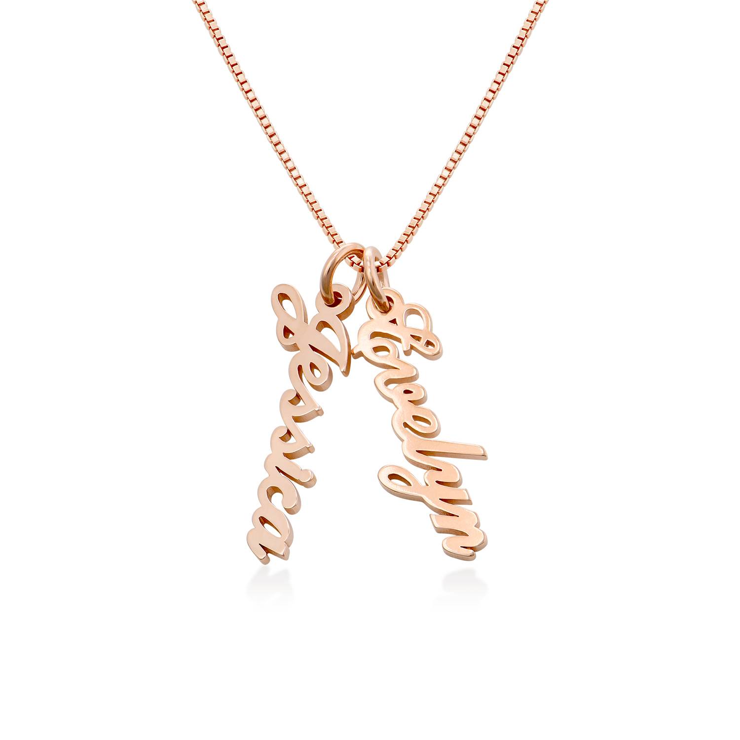 Colgante Vertical con Nombre en Chapa de Oro Rosa-1 foto de producto