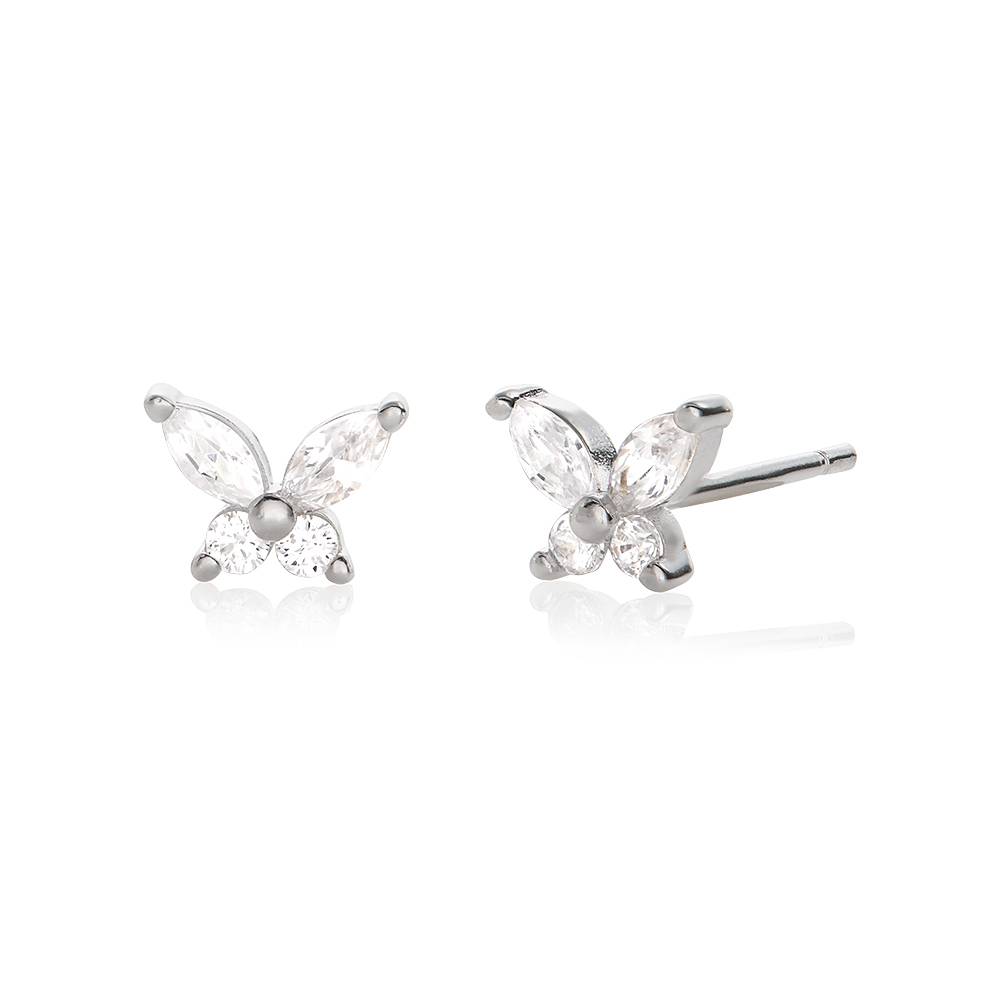 Pendientes de Mariposa con Zirconia Cúbica en Plata Esterlina-5 foto de producto