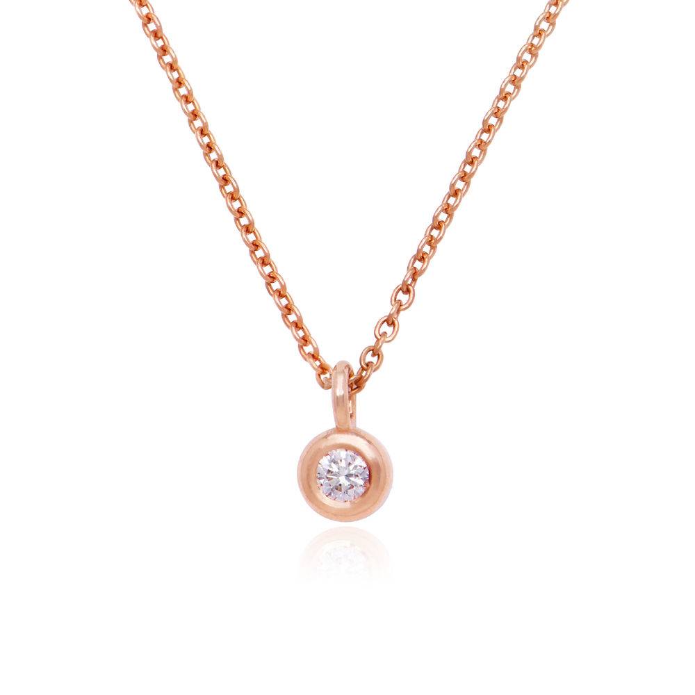Collar de Diamantes Solitareo en Chapa de Oro Rosa-2 foto de producto
