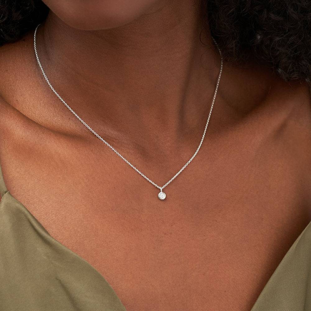 Collar de Diamantes Solitareo en Plata Esterlina-3 Collar de Diamantes Solitareo en Plata Esterlina-3 foto de producto