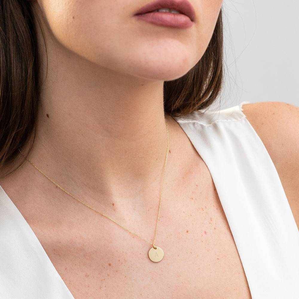 Collar con Colgantes Iniciales en Oro Sólido 10K-4 foto de producto