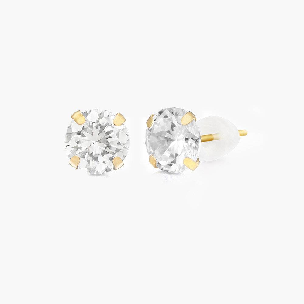 10K Oro Pendientes con Zirconia Cúbica-1 foto de producto