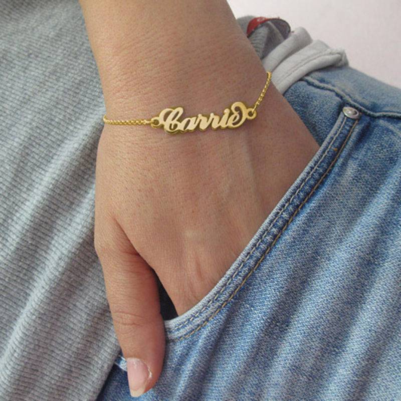 Pulsera con Nombre Carrie en Chapa de Oro-3 foto de producto
