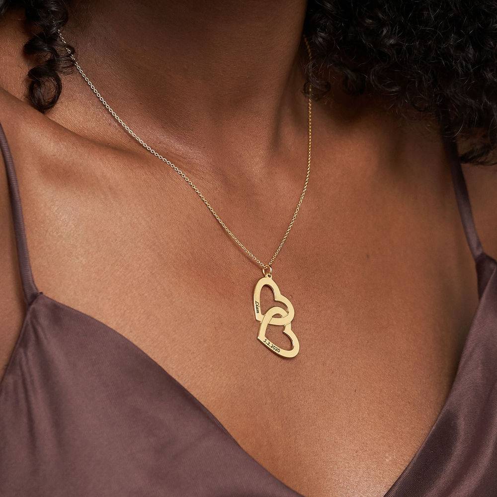 Collar Corazón en Corazón en Chapa de Oro-3 foto de producto