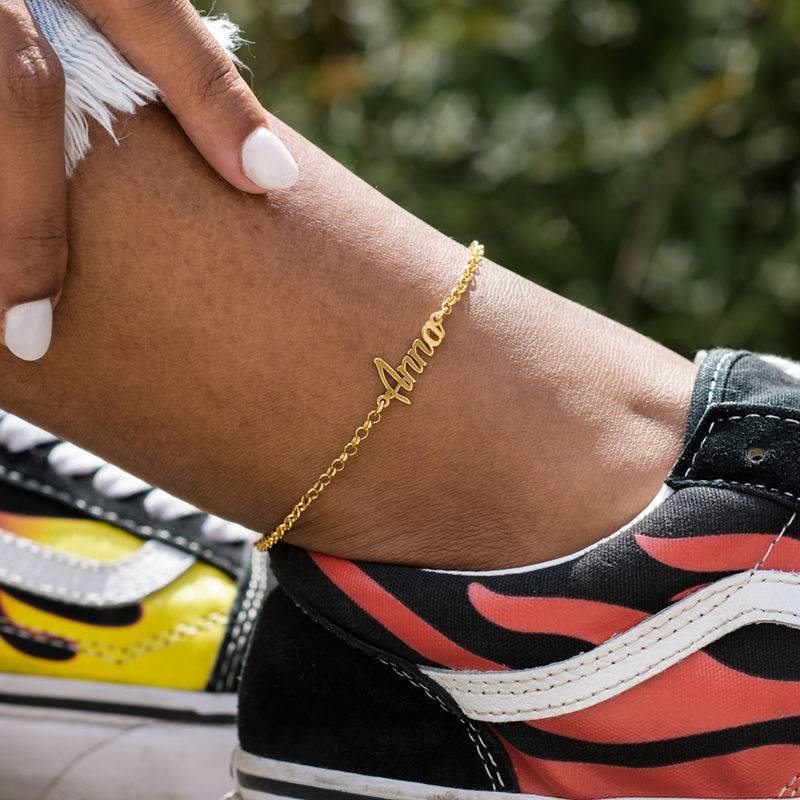Pulsera / Tobillera con Nombre en Baño de Oro-3 Pulsera / Tobillera con Nombre en Baño de Oro-3 foto de producto