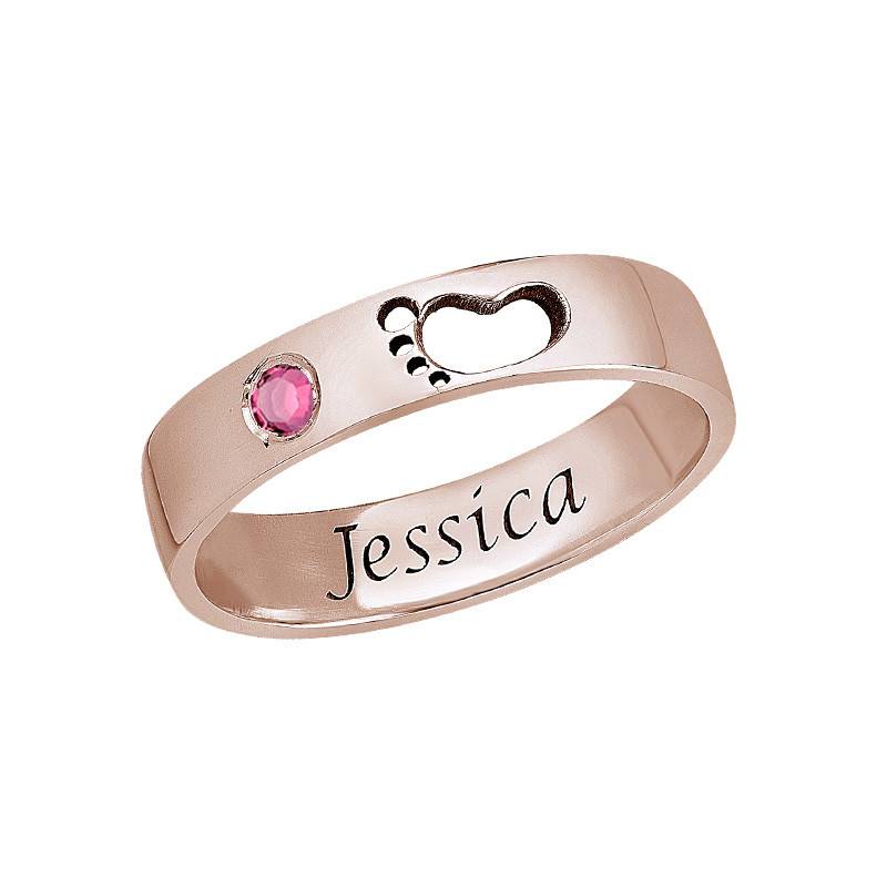 Anillo Piecitos de Bebé con Grabado en Chapa de Oro Rosa-2 Anillo Piecitos de Bebé con Grabado en Chapa de Oro Rosa-2 foto de producto