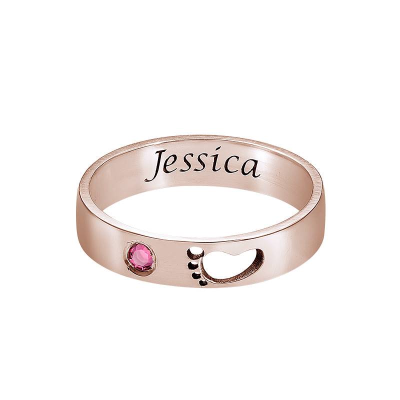 Anillo Piecitos de Bebé con Grabado en Chapa de Oro Rosa-3 Anillo Piecitos de Bebé con Grabado en Chapa de Oro Rosa-3 foto de producto