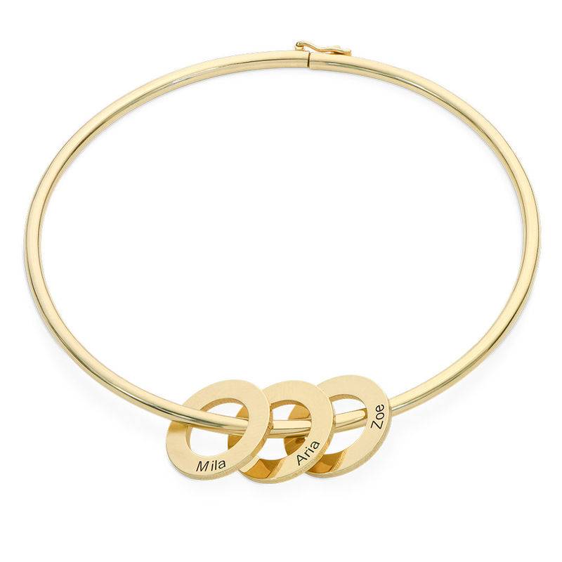 Pulsera Rígida con Colgantes Redondos en Baño de Oro-2 Pulsera Rígida con Colgantes Redondos en Baño de Oro-2 foto de producto