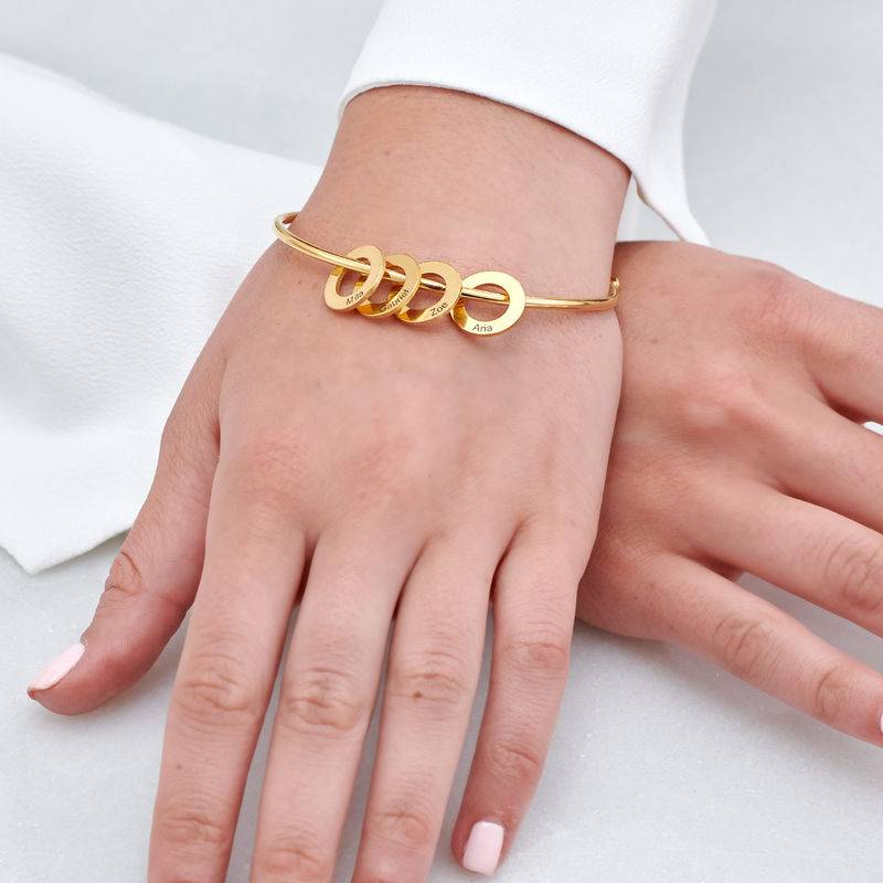 Pulsera Rígida con Colgantes Redondos en Vermeil de Oro-3 foto de producto