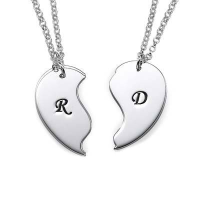 Collar con Iniciales con Corazón Divisible en Plata-1 foto de producto