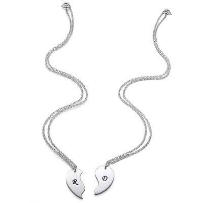 Collar con Iniciales con Corazón Divisible en Plata-2 foto de producto