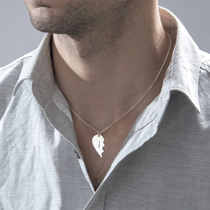 Collar Personalizado con Corazón Divisible en Plata-1 foto de producto