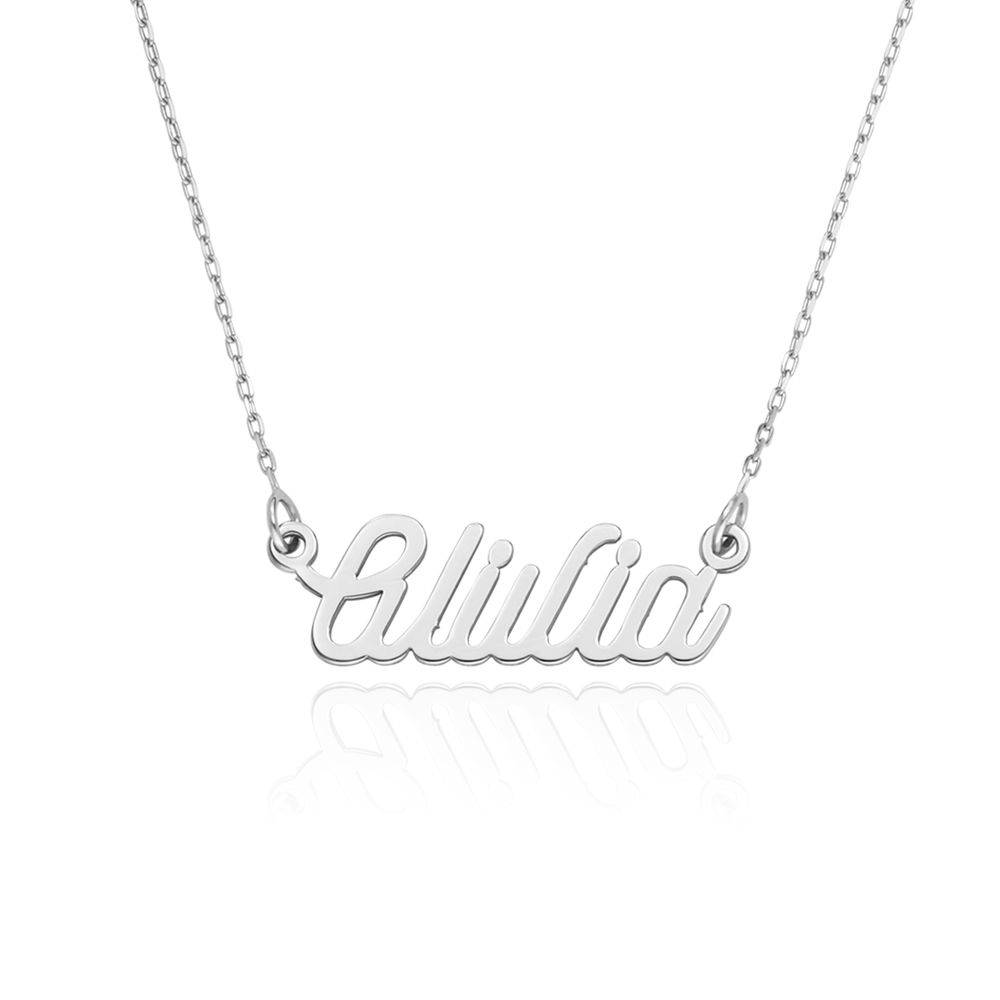 Collar con Nombre Twirl Script en Oro Blanco 10K-4 foto de producto