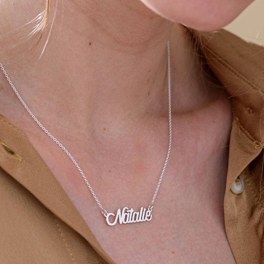 Collar con Nombre Twirl Script en Plata-4 foto de producto