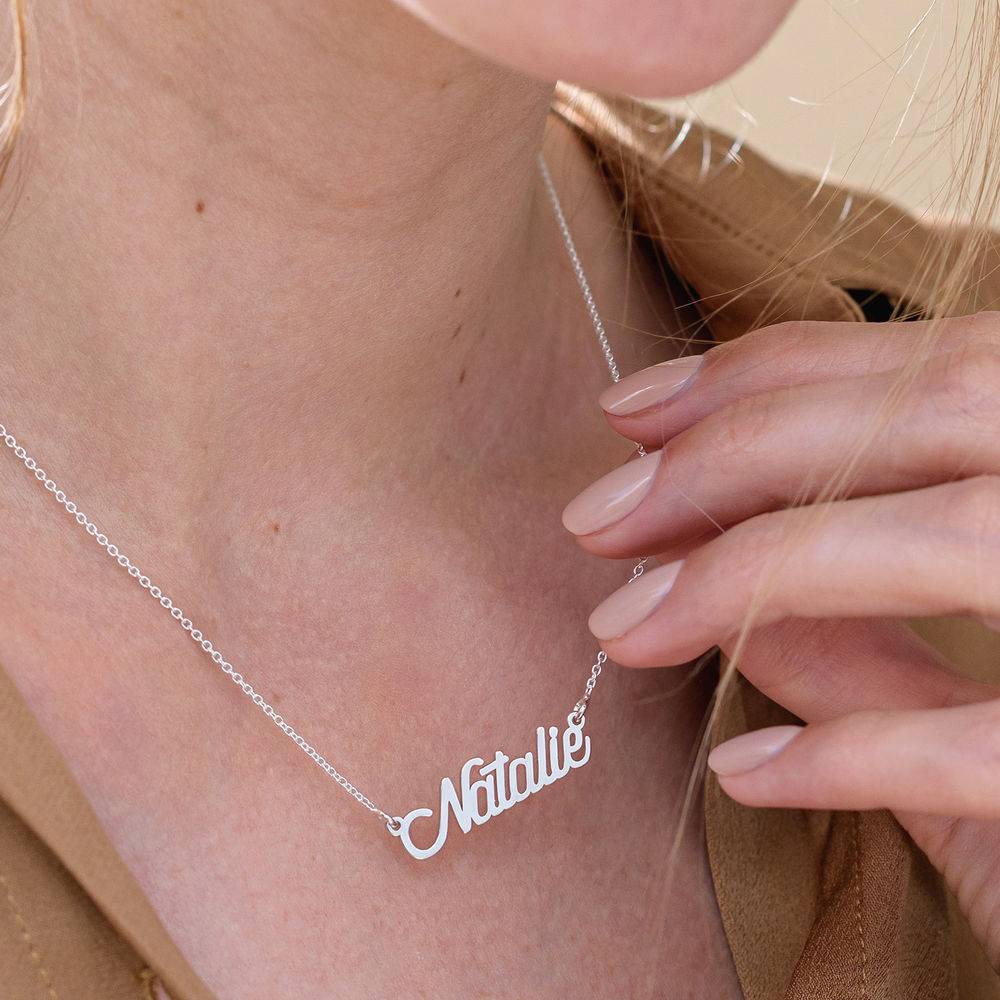 Collar con Nombre Twirl Script en Plata-5 foto de producto