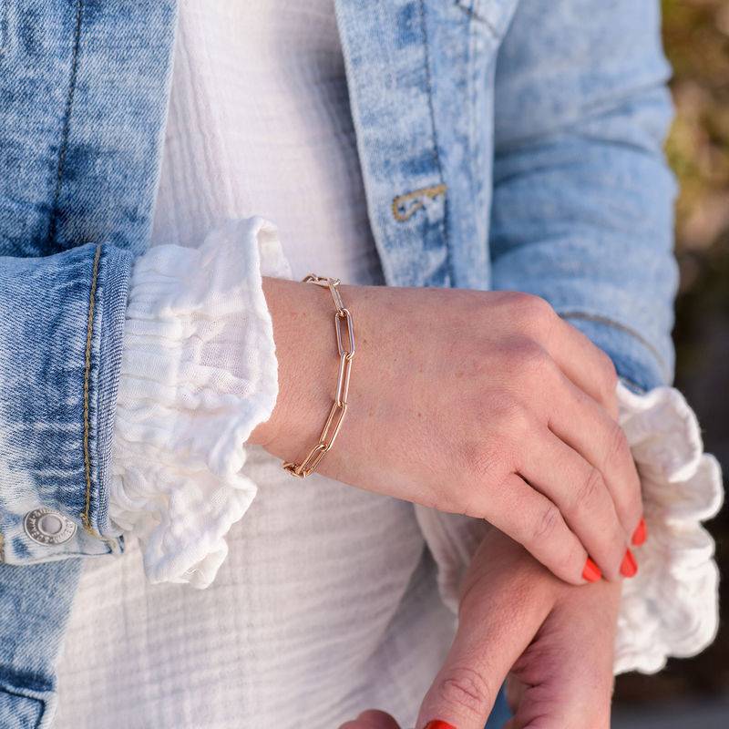 Pulsera de Eslabones en Chapa de Oro Rosa-3 foto de producto
