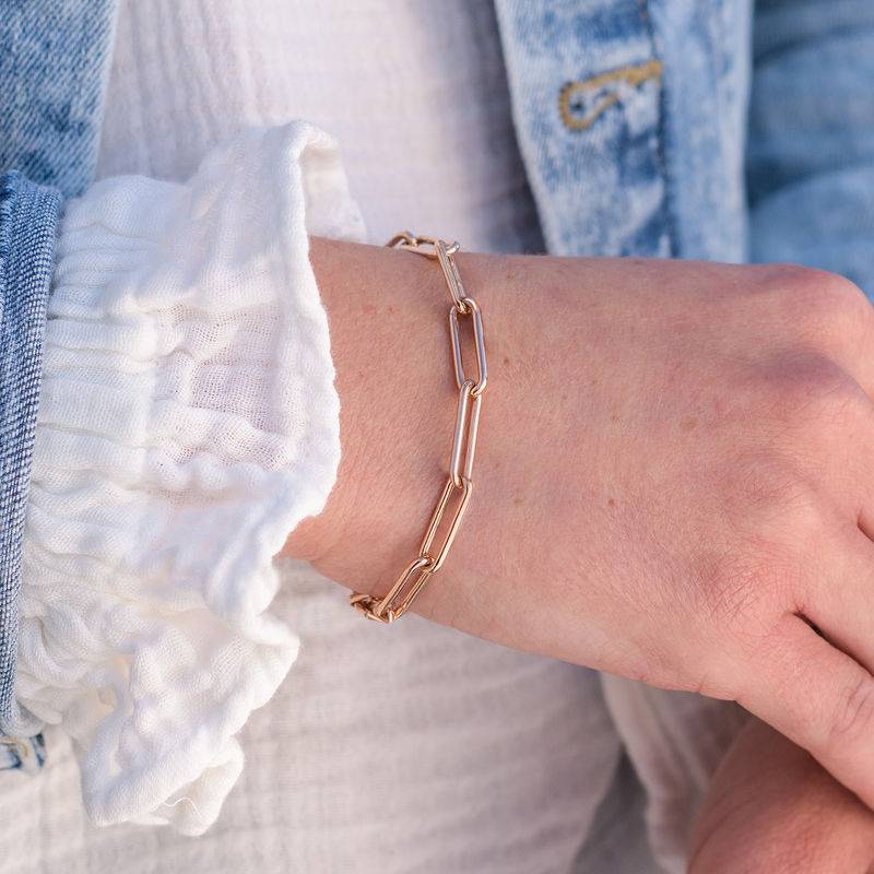 Pulsera de Eslabones en Chapa de Oro Rosa-2 foto de producto