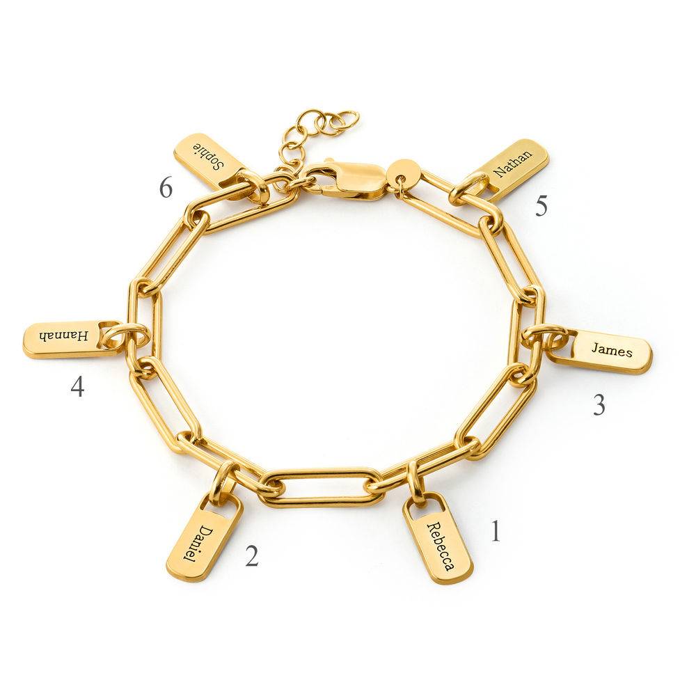 Pulsera de Eslabones Rory con Dijes Personalizados en Chapa de Oro-2 foto de producto
