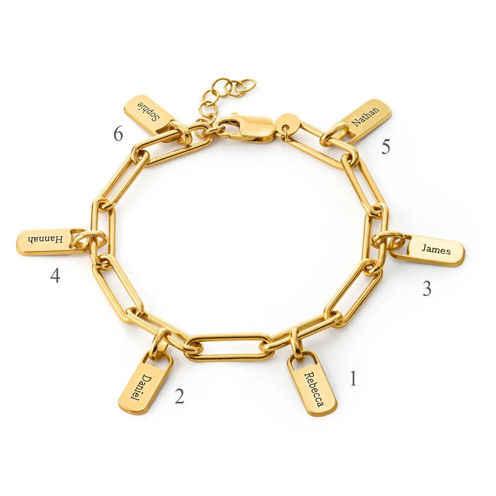 Pulsera de Eslabones Rory con Dijes Personalizados en Vermeil de Oro-1 Pulsera de Eslabones Rory con Dijes Personalizados en Vermeil de Oro-1 foto de producto