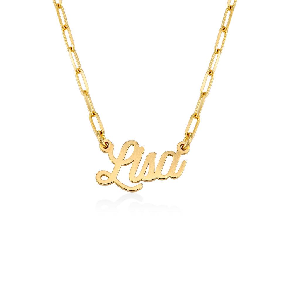 Collar de Eslabones con Nombre Cursiva en Baño de Oro-1 foto de producto