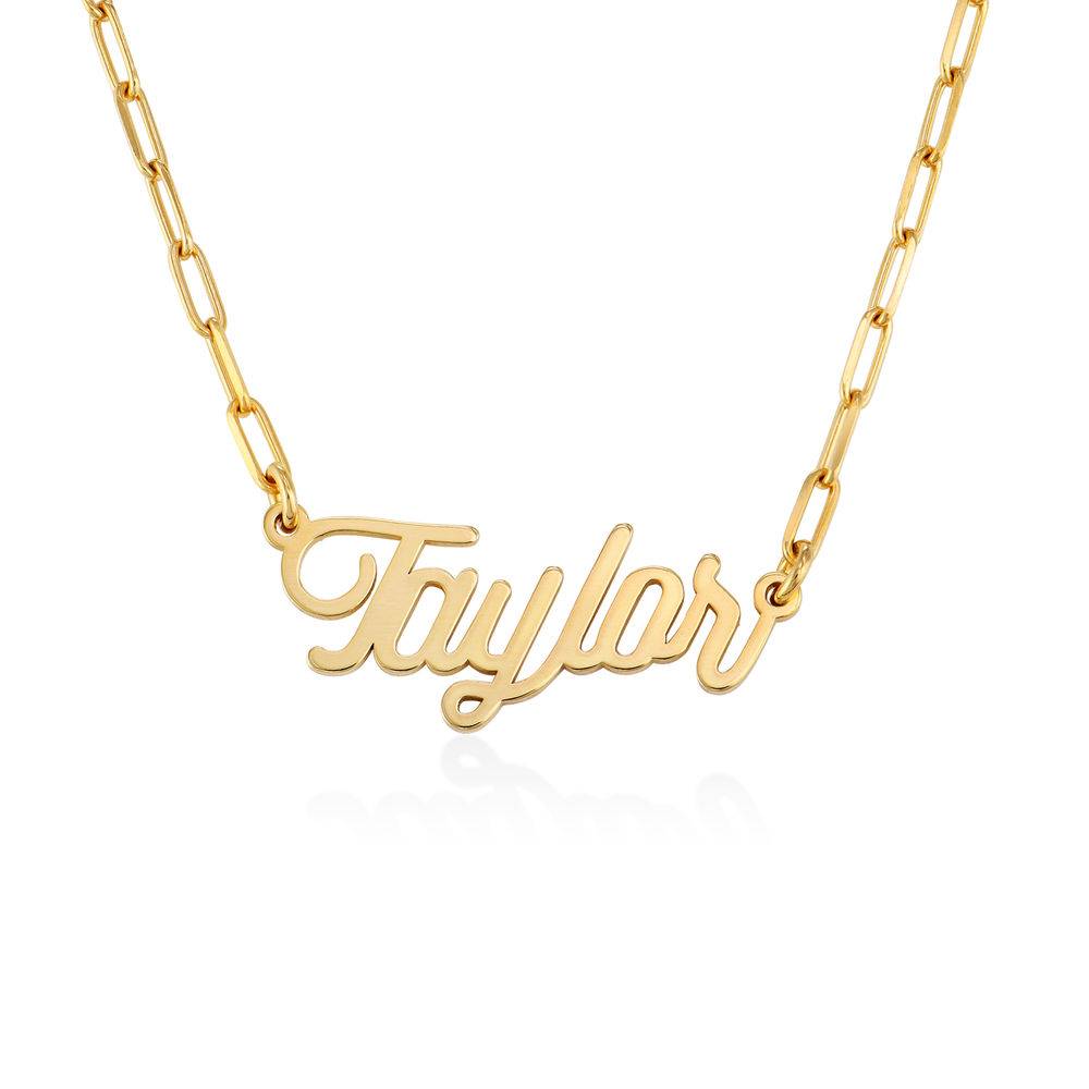 Collar de Eslabones con Nombre Cursiva en Vermeil de Oro-1 foto de producto