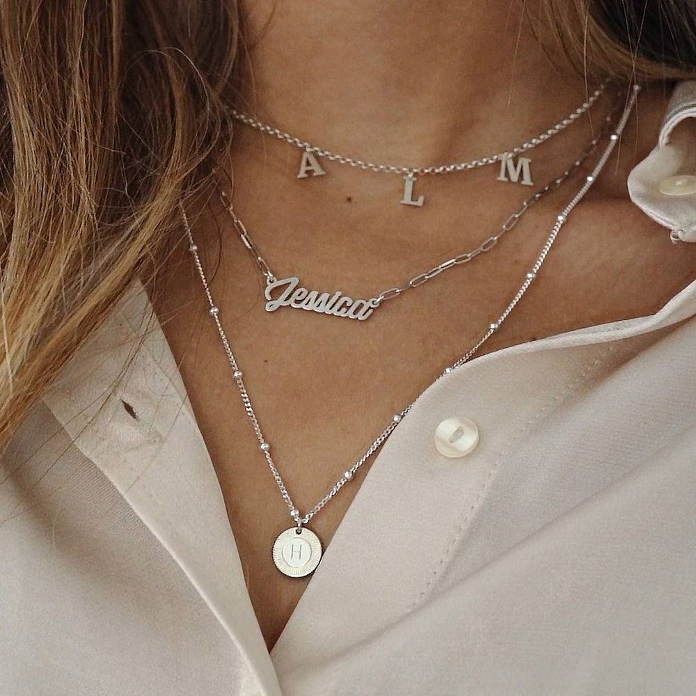 Collar de Eslabones con Nombre Cursiva en Plata Esterlina-1 foto de producto