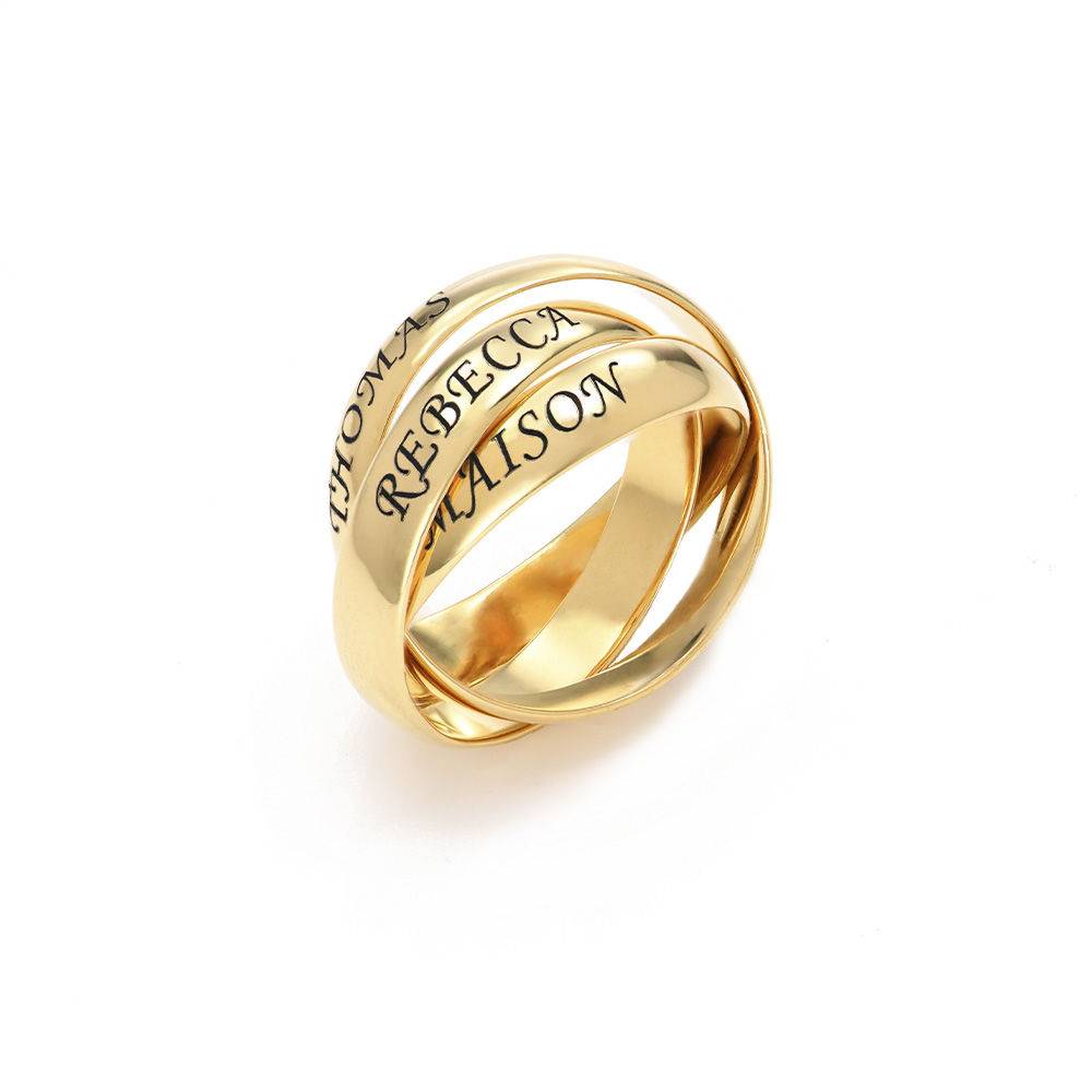 Anillo Ruso Charlize con 3 Anillos en Chapa de Oro-6 foto de producto