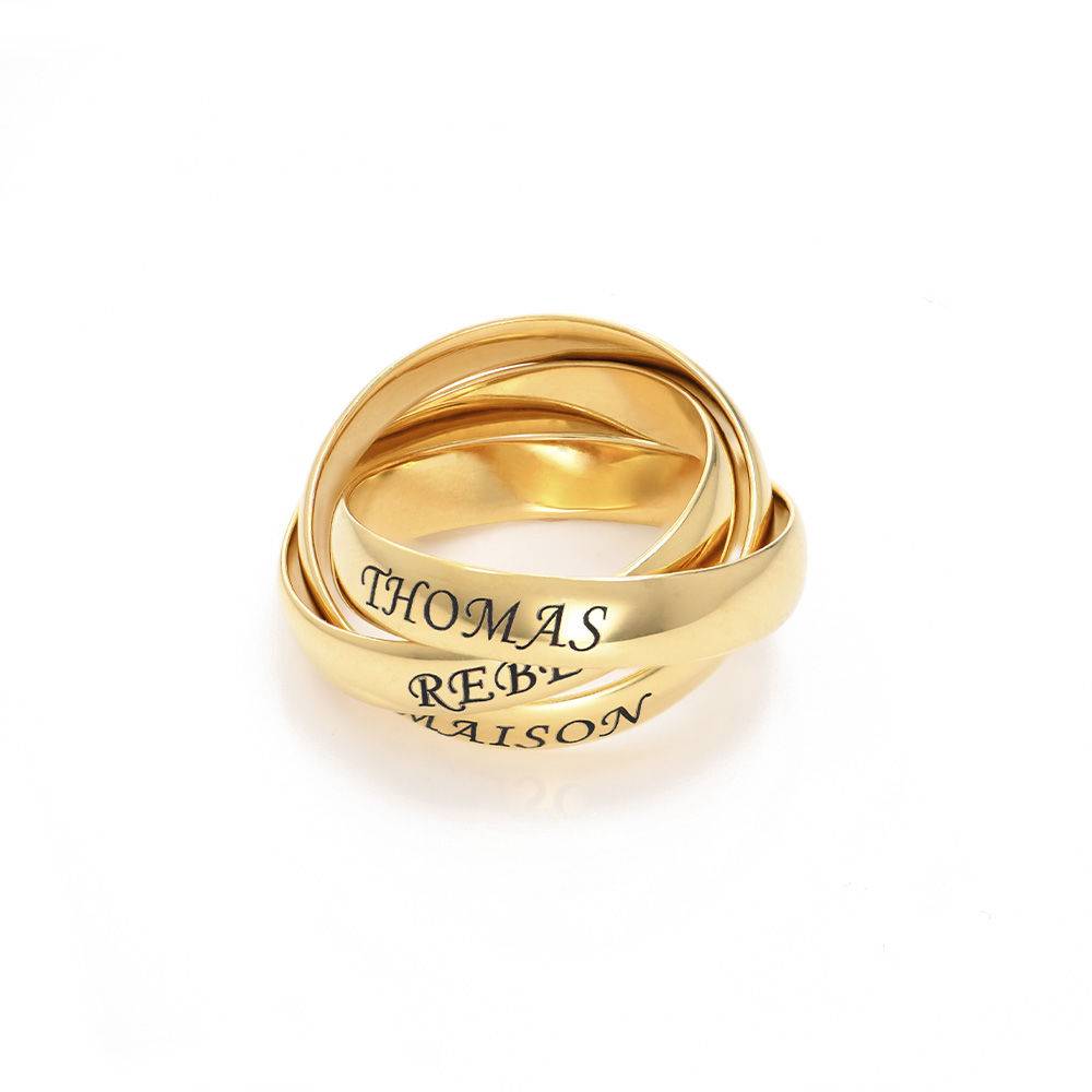 Anillo Ruso Charlize con 3 Anillos en Chapa de Oro-4 foto de producto