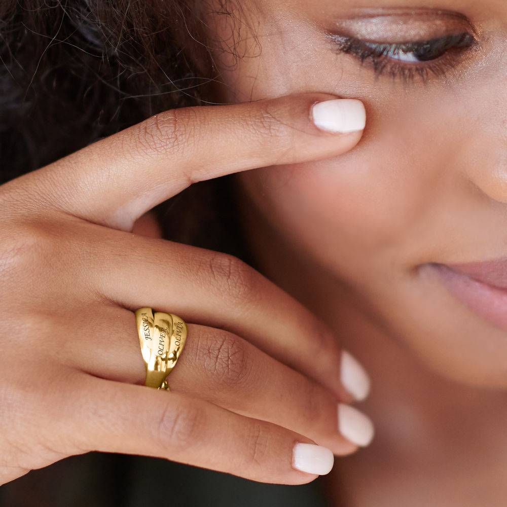 Anillo Ruso Charlize con 3 Anillos en Chapa de Oro-5 foto de producto