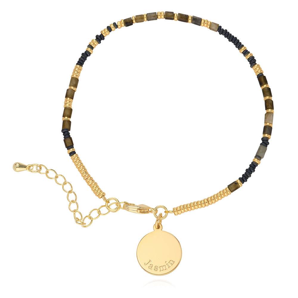 Pulsera / Tobillera de Cuentas de Cacao con Colgante Grabado en Baño de Oro-1 Pulsera / Tobillera de Cuentas de Cacao con Colgante Grabado en Baño de Oro-1 foto de producto