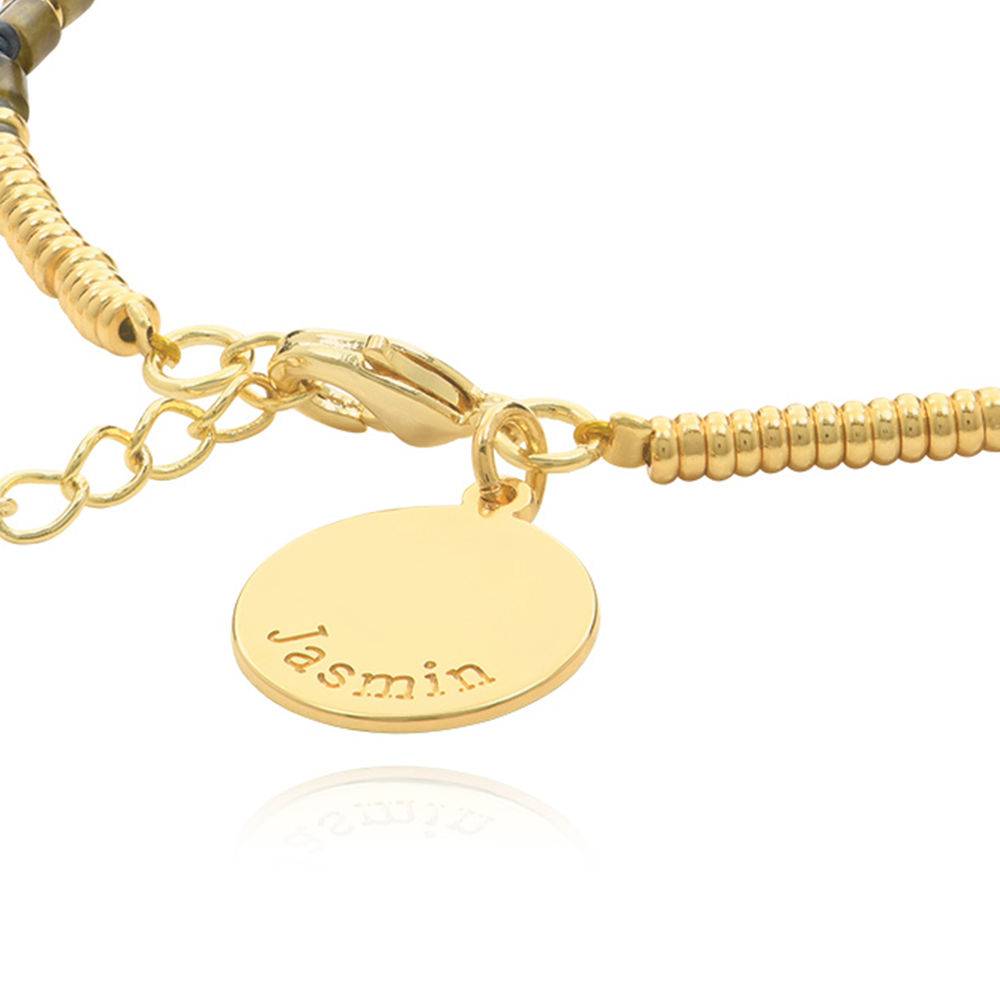 Pulsera / Tobillera de Cuentas de Cacao con Colgante Grabado en Baño de Oro-2 Pulsera / Tobillera de Cuentas de Cacao con Colgante Grabado en Baño de Oro-2 foto de producto