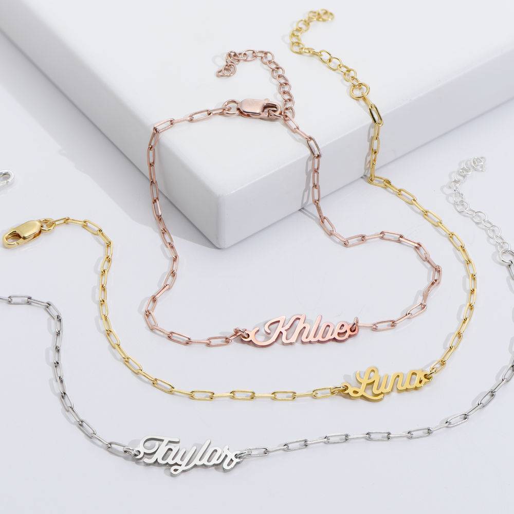 Pulsera / Tobillera de Eslabones con Nombre en Baño de Oro-2 foto de producto