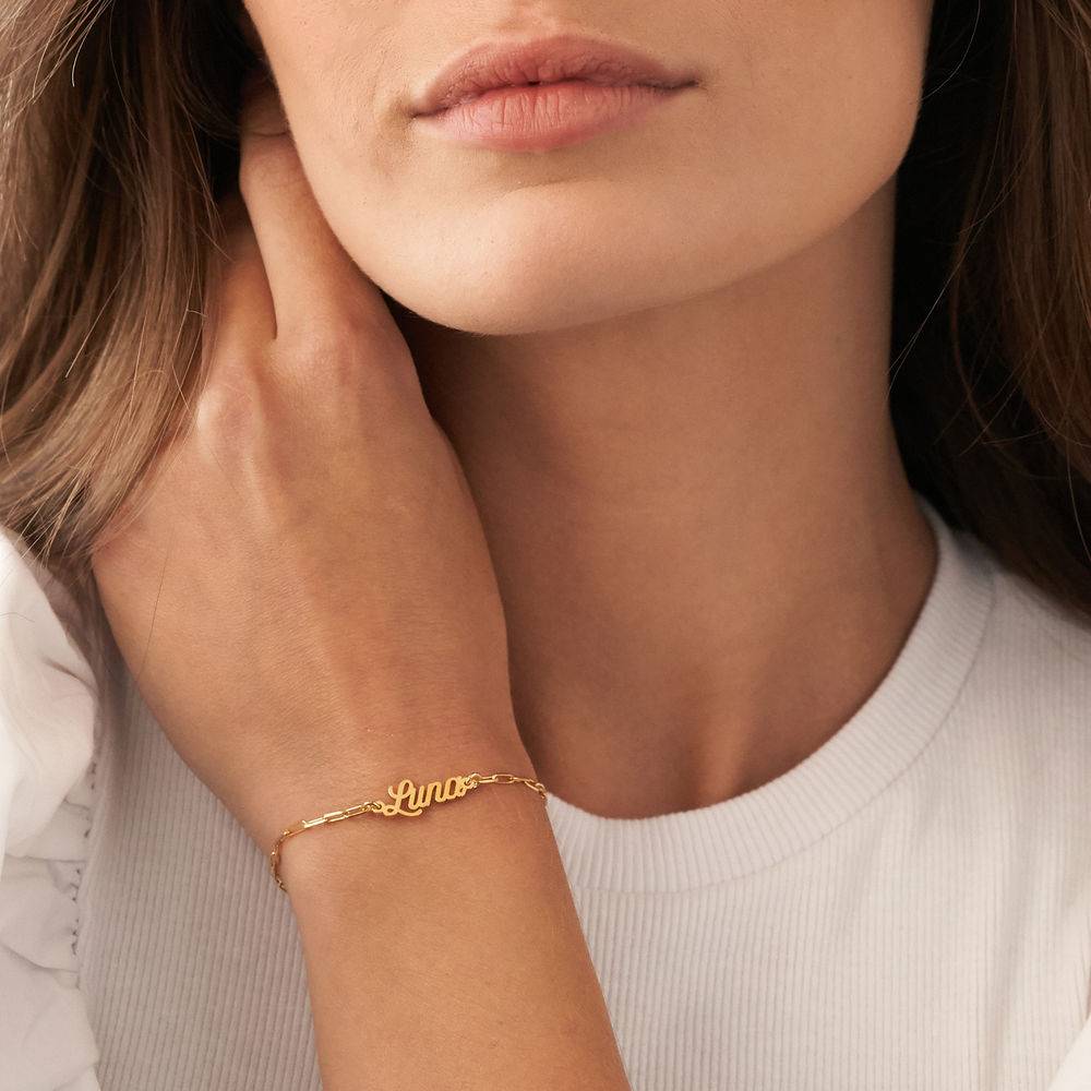 Pulsera / Tobillera de Eslabones con Nombre en Vermeil de Oro-3 foto de producto