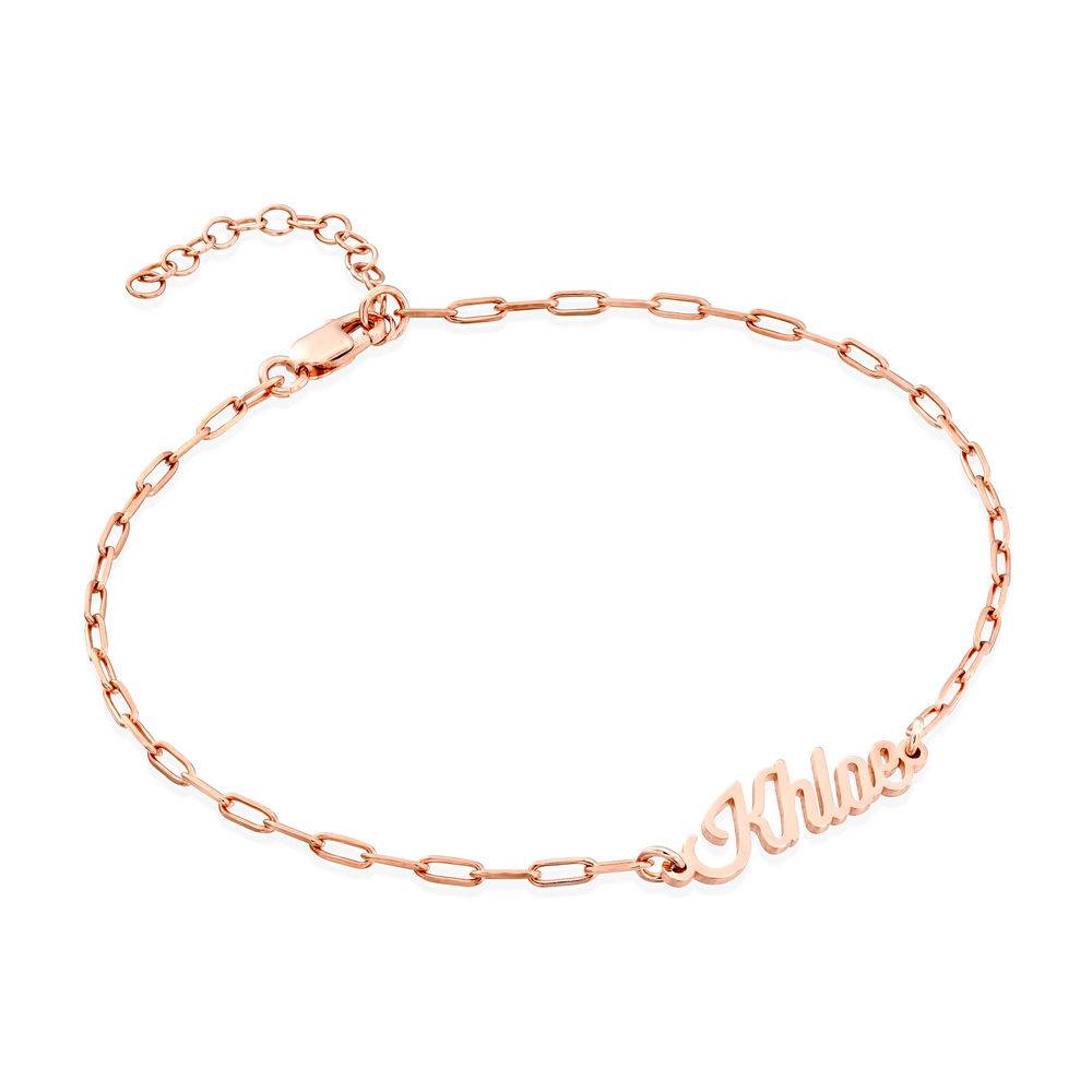 Pulsera / Tobillera de Eslabones con Nombre en Chapa de Oro Rosa-1 foto de producto