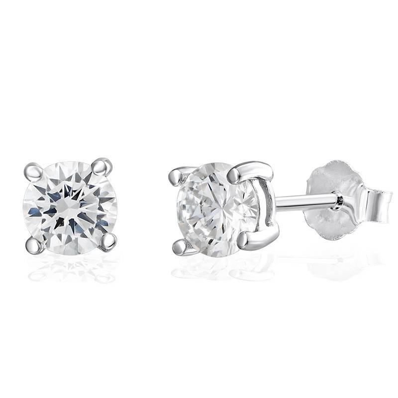 Pendientes de con Zirconia Cúbica en Plata Esterlina-2 foto de producto