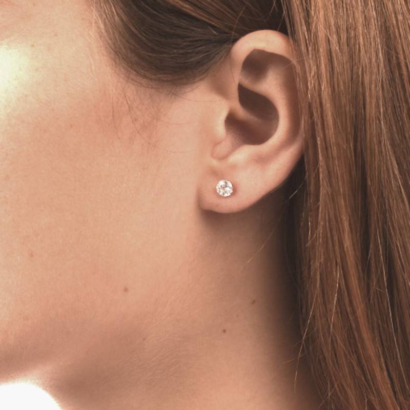 Pendientes de con Zirconia Cúbica en Plata Esterlina-1 foto de producto