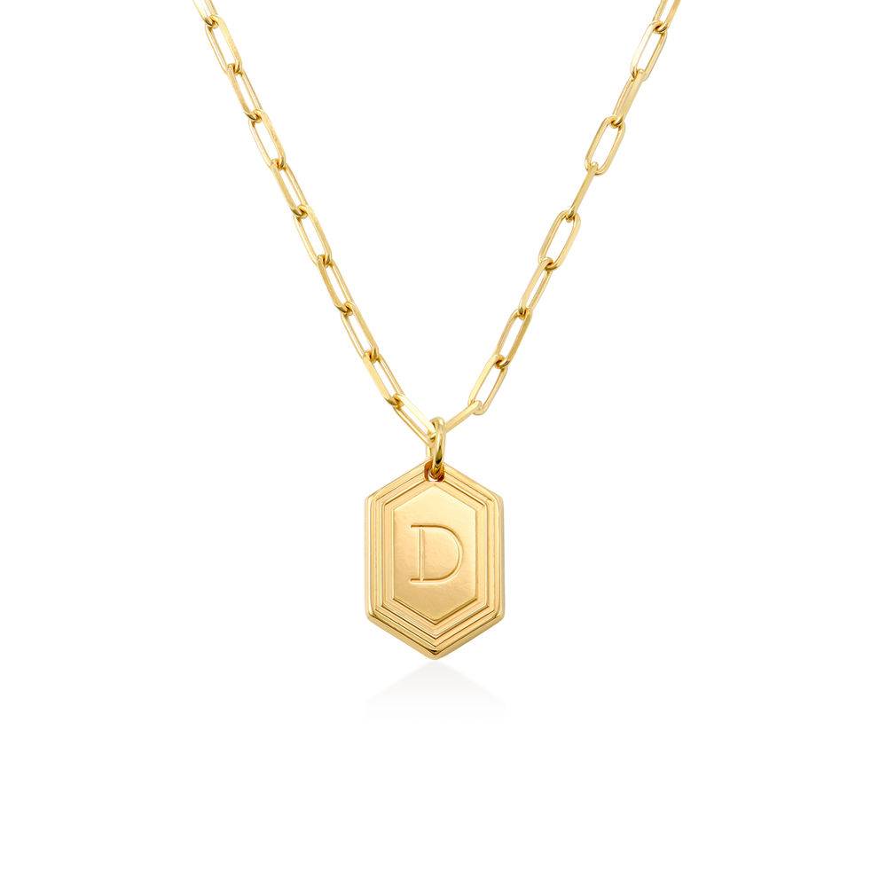 Cupola collar de cadena de eslabones en chapa de oro de 18k-2 foto de producto