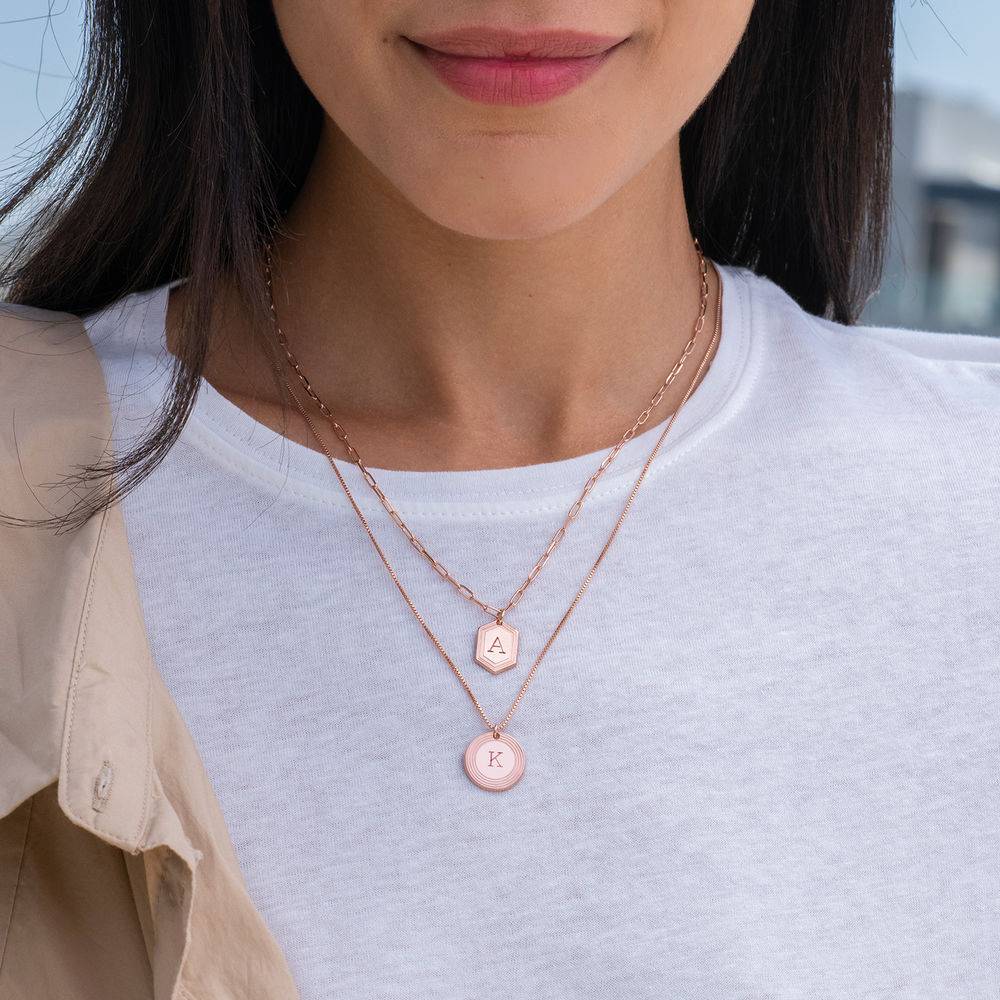Cupola collar de cadena de eslabones de cúpula en chapa de oro rosa de 18k-3 foto de producto