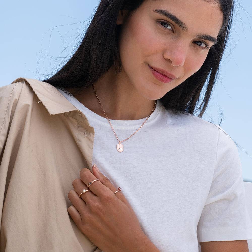 Cupola collar de cadena de eslabones de cúpula en chapa de oro rosa de 18k-1 foto de producto