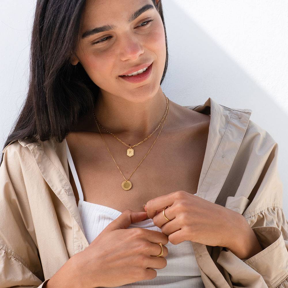 Cupola collar de cadena de eslabones de cúpula en chapa de oro vermeil de 18k-1 foto de producto
